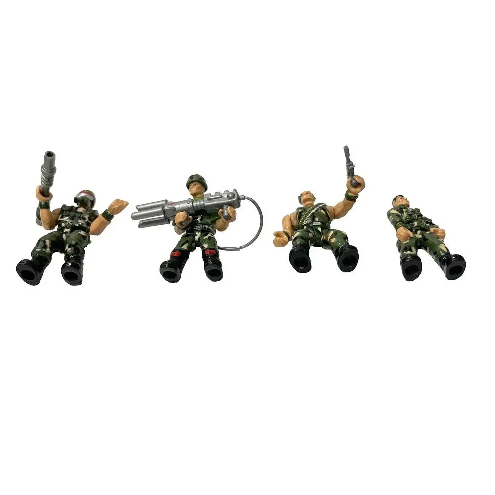 Chap Mei Military Soldiers Tactical Force 4 Men Figures w/ 3 Weapons Set